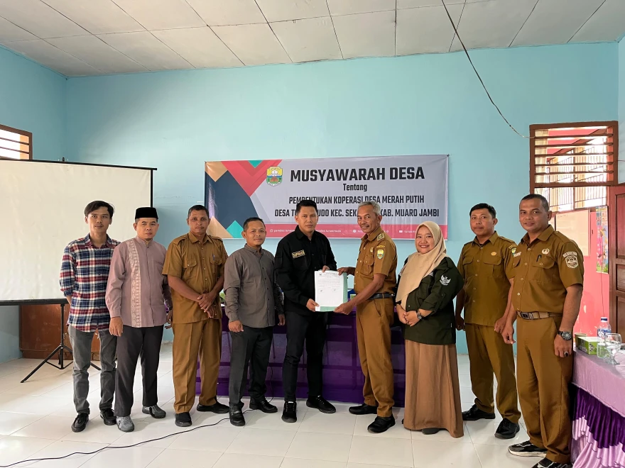 Musyawarah Desa Pembentukan Koperasi Desa Merah Putih Desa Tunas Mudo Kecamatan Sekernan Kabupaten Muaro Jambi